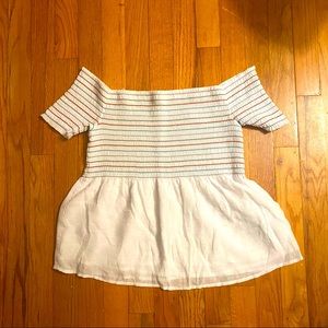 GUESS White Off the Shoulder Top